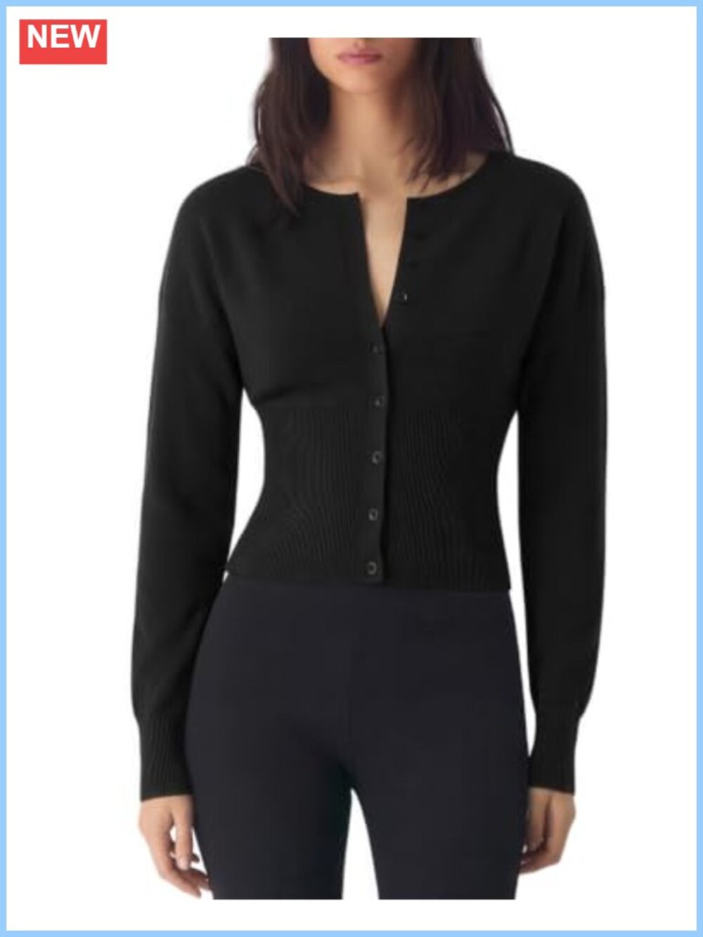 Cashmere Blend Crew Neck Button Down Cardigan Sweater